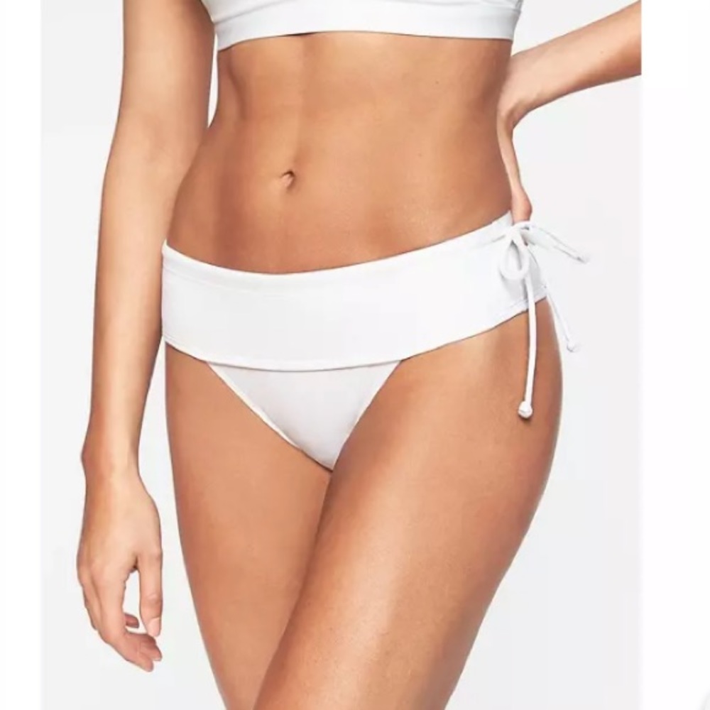 Athleta Side Tie Bikini Swim Bottom White NWT - Picture 4 of 8